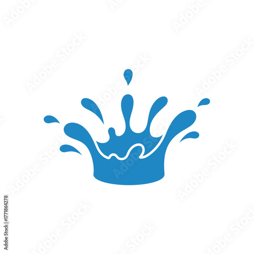 Water splash icon vector representing liquid motion, energy, and freshness in clean modern flat style with white background.