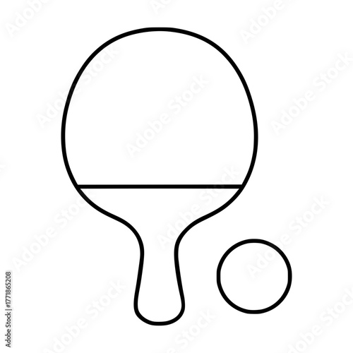 Dynamic ping pong paddle and ball ready for competitive match play action