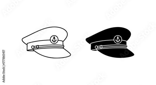 Captain s hat nautical symbol isolated on white background