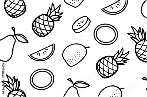 seamless pattern with fruits