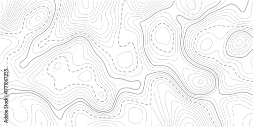 Topographic map background geographic line map with elevation assignment.White wave paper curved reliefs abstract background. Vector illustration. wave Line topography map contour background.