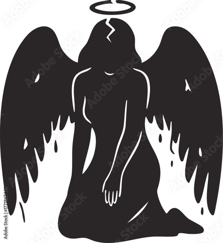 fallen angel vector illustration