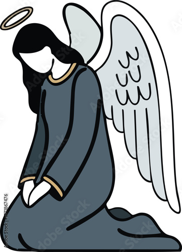 fallen angel vector illustration
