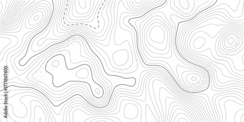 Topographic map background geographic line map with elevation assignment.White wave paper curved reliefs abstract background. Vector illustration. wave Line topography map contour background.