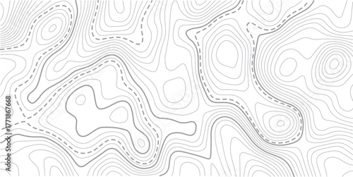 Topographic map background geographic line map with elevation assignment.White wave paper curved reliefs abstract background. Vector illustration. wave Line topography map contour background.