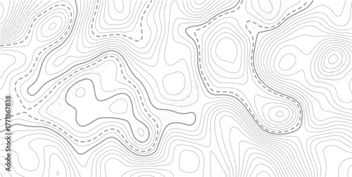 Topographic map background geographic line map with elevation assignment.White wave paper curved reliefs abstract background. Vector illustration. wave Line topography map contour background.