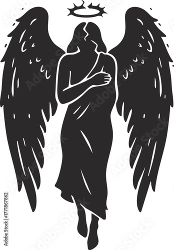 fallen angel vector illustration