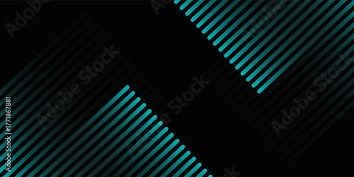 abstract black background with diagonal lines, cyan color