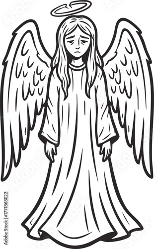 fallen angel vector illustration