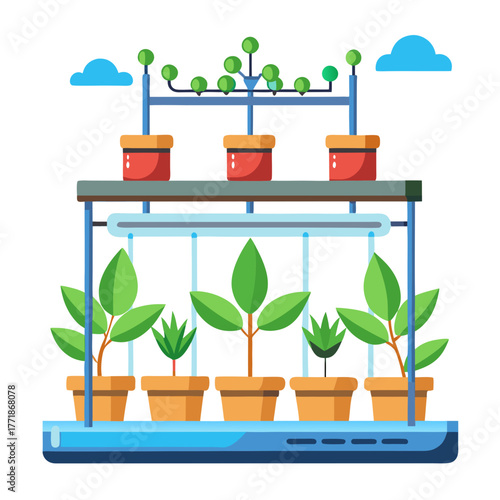 Vertical farming unit with multiple levels for growing plants indoors, utilizing artificial lighting and a controlled environment for optimal yield
