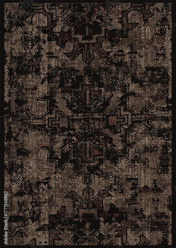 Masculine geometric glitch seamless pattern. Distorted natural earth tones colors white retro geo shape for men fashion. Modern retro light style design swatch masculine geometric glitch seamless 
