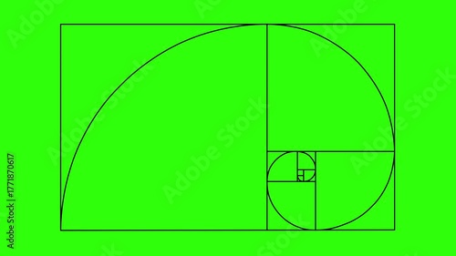 Golden Ratio transparent with green screen.
