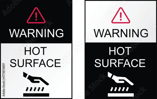 Do Not Touch Hot Surface Symbol — Industrial Safety Caution Sign Vector