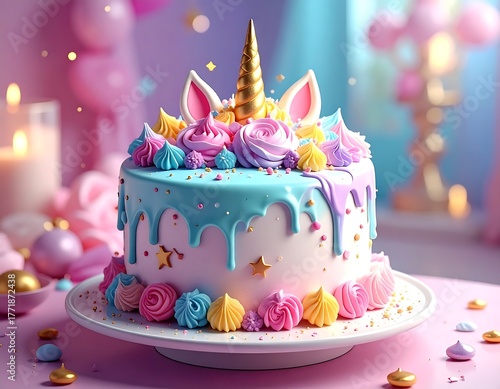 Whimsical Unicorn Cake - A Sweet Celebration of Fantasy and Delight.