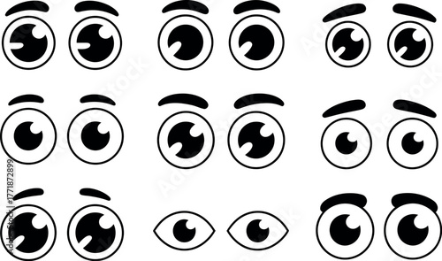 A collection of cartoon eyes displaying various emotions and expressions.