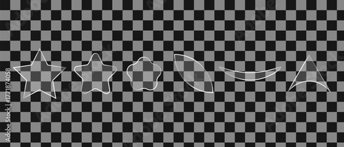 Collection of abstract geometric shapes with smooth edges and shadows