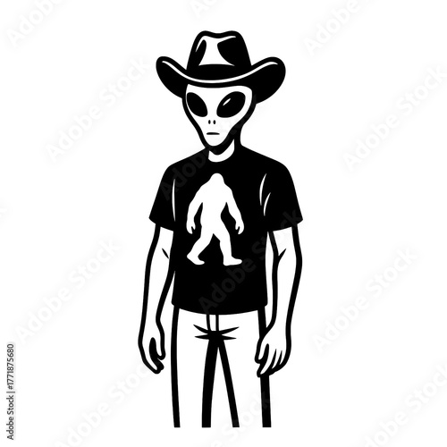 Alien Bigfoot T Shirt Vector Mascot

 

 
