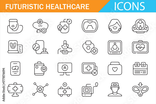 Biotechnology and Artificial Intelligence Medical Icons