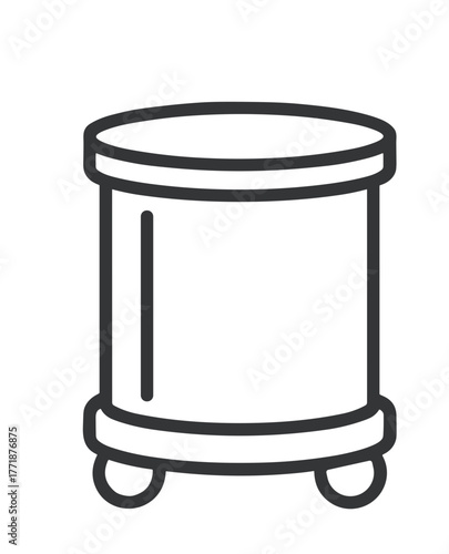Cylinder cart icon in minimalist style with simple lines  