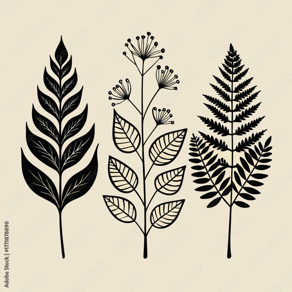 Fototapeta premium Flowers plants realistic icons collection