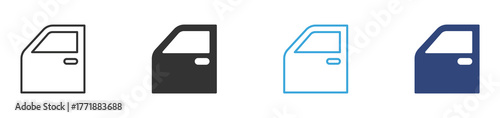 Car door icon set, window icon, vector illustration .