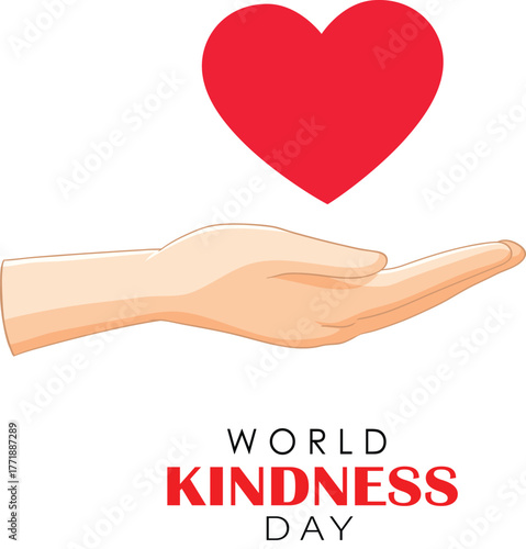 World Kindness Day Vector Illustration with Hearts and Helping Hands observed on November 13.