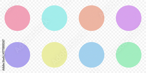 Colorful circle stickers dotted pattern design with pastel colors 