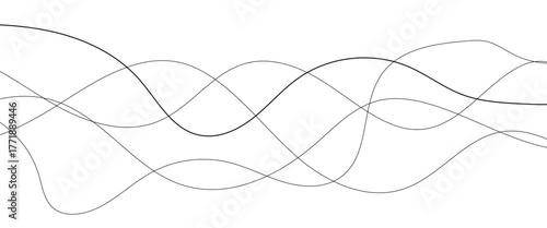 Technology abstract lines on white background. Undulate Grey Wave Swirl, frequency sound wave, twisted curve lines with blend effect
