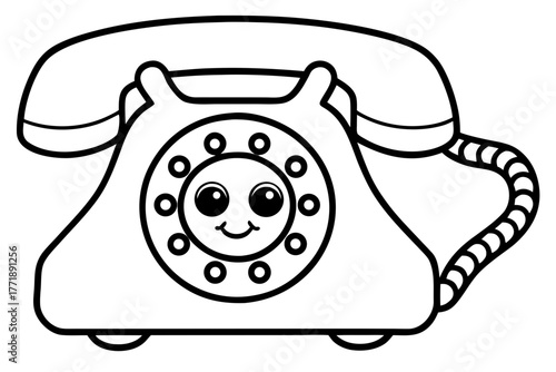 retro telephone isolated on white background