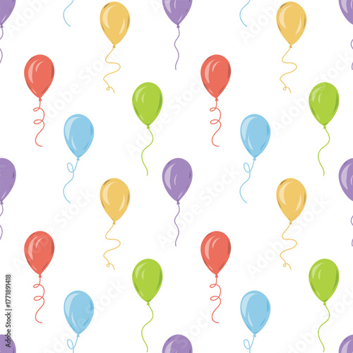 Festive party seamless pattern. Ballons background. Pattern for celebration events