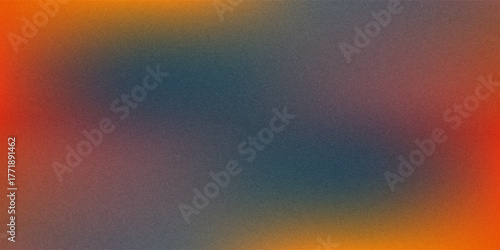 Fiery red brown burnt orange copper black abstract background. Geometric shape. Color gradient. 3d effect. Noise rough grungy grain. Neon light metallic. Design. Template. Web banner. Wide. Panoramic.