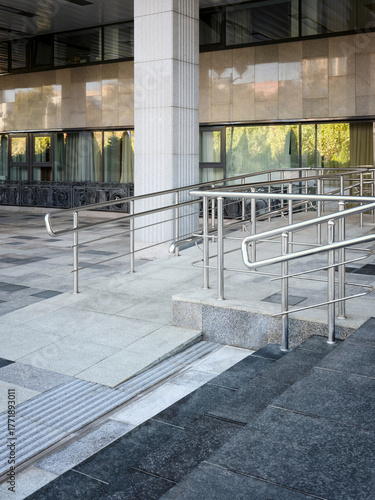 Large ramp for wheelchair users at the entrance.