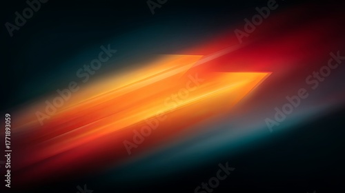 Black and orange background with a red arrow pointing to the right. The image has a dynamic and energetic feel to it