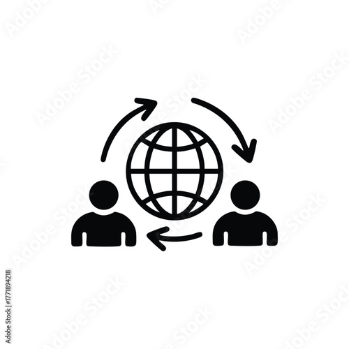 Global Communication Icon Connecting People Worldwide