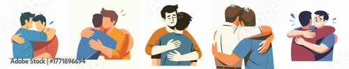 a male hugs his friend to give encouragement