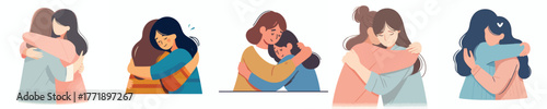 a female hugs his friend to give encouragement