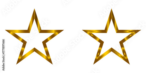 Gold Stars Symbolizing Achievement and Excellence on a Clean White Background perfect for awards and festive decorations providing a sense of success and celebration with their golden luster