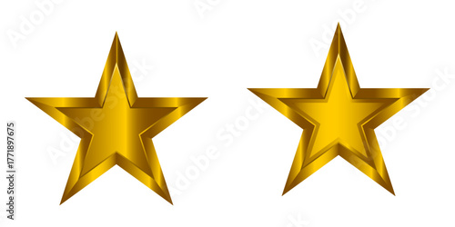 Elegant Golden Star Symbols Shining Brightly Against a Clean White Background Perfect for Award Recognition and Holiday Season Celebrations with a Touch of Luxury and Success