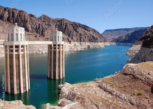 The Hoover Dam on the Colorado River.
