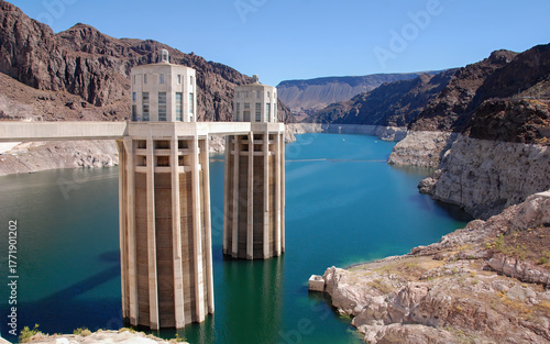 The Hoover Dam on the Colorado River.