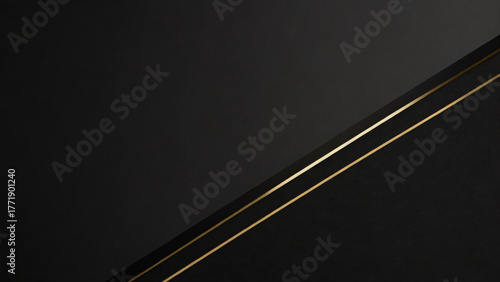 Sleek black and gold modern design element for luxury branding, sophisticated presentations, or high end website backgrounds with subtle texture
