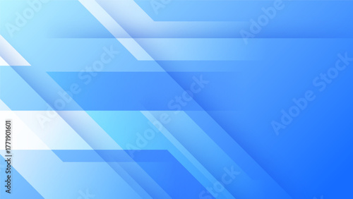 Dynamic abstract blue geometric shapes create a modern and professional clean background for technology or business presentations.