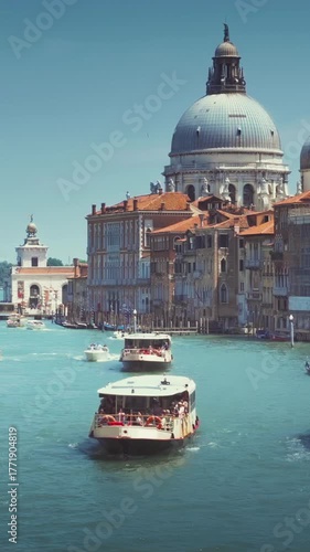 Grand Canal and Basilica Santa Maria Della Salute, Venice, Italy