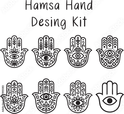 Hamsa Hand Vector Design Kit Collection
