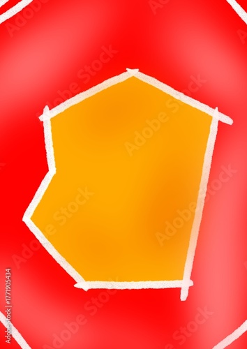 red background with golden frame