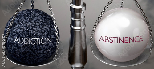 Fotografie Addiction or Abstinence - weighing two choices, available options