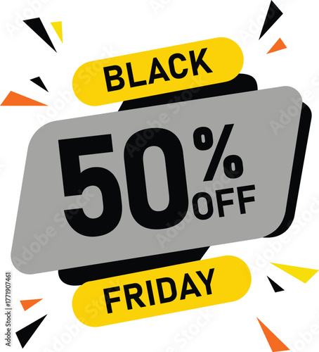 Black Friday sale discount badge icon vector