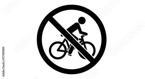 No bicycles allowed a prohibition sign with a cyclist and bike