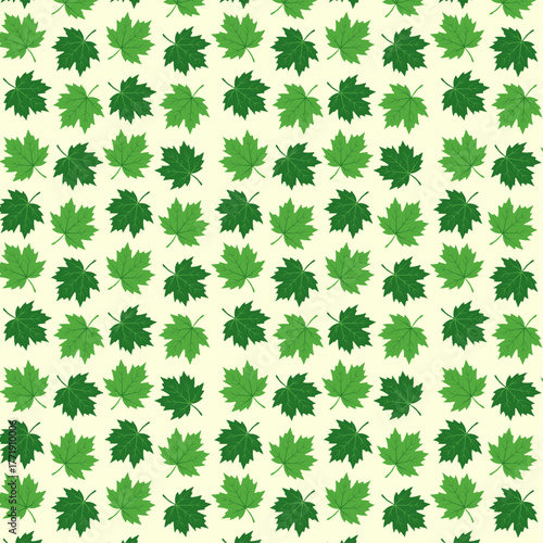 Green Maple Leaf Seamless Pattern – Fresh Botanical Vector Background