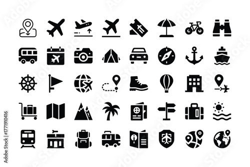 Travel and vacation icons